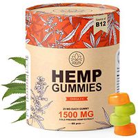 Natural Hemp Gummies for Pain, Stress and Anxiety Relief | Cold Pressed Hemp Oil - Sleep, Calm Mood & Recover | B12 Vitamin Vegan Omega 3 6 Anti Anxiety Supplement