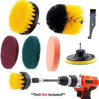 I clean Drill Brush Scrub Pads, 8 Pieces Power Drill Scrub Brush Attachments Cleaning Kits Cordless Drill for Cleaning Pool Tile, Sinks, Bathtub, Brick, Ceramic