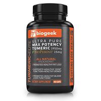 BIOGEEK Professional Grade TURMERIC-ELITE The Cleanest Most Potent Doctor Formulated ALL Natural Supplement Available to Help Promote Fat Loss Healthy Joints Strong Bones and Regular Liver Functions