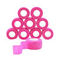 GooGou Self Adherent Wrap Bandages Self Adhering Cohesive Tape Elastic Athletic Sports Tape for Sports Sprain Swelling and Soreness on Wrist and Ankle 10PCS 1 in X 14.7 ft (pink)