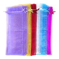 Honbay 24PCS Reusable Sheer Organza Wine Bottle Bags Dresses Gift Bags with Drawstring for Decoration Gift