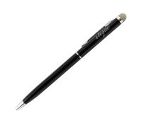 ELEGANI 2 in 1 Twist Style Slim Stylus with Microfiber Fabric Stylus Pen Tip/ Dual Function Capacitive Touch Stylus Pen (BLACK)