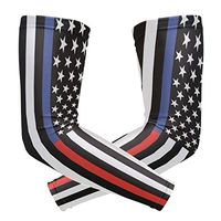 Anyangquji Thin Blue Red Line USA Flag Arm Sleeve Protectiv for Man Elbow Brace for Arthritis (1 Pair)