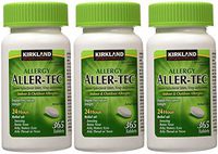 Kirkland Signature IbzaUG Aller-Tec Cetirizine HCL 10 mg Antihistamine, 365 Tablets (3 Pack)