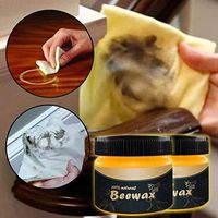 Nesee Wood Seasoning Beewax, Traditional Beeswax Polish for Wood & Furniture, All-Purpose Beewax for Wood Cleaner, Non Toxic for Furniture to Beautify & Protect, No Build-Up,2PC