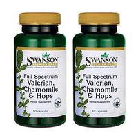 Swanson Full Spectrum Valerian Chamomile & Hops 60 Capsules (2 Pack)