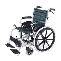 FXNN Transport Wheelchair Manual Wheelchair-Folding Portable Handbrake Elderly Wheelchair Walker (Color : Green)