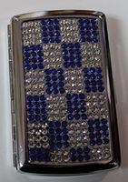 Brilliant Blue Faux Rhinestone Covered Cigarette Case Eclipse Style