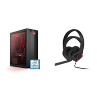 OMEN by HP Obelisk Gaming Desktop Computer, 9th Gen Intel Core i9-9900K Processor, NVIDIA GeForce RTX 2080 8 GB, HyperX 32 GB RAM, 1 TB SSD (875-1023, Black) & Mindframe PC Gaming Headset (Black)