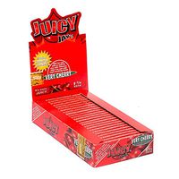24 Packs (1 box) Juicy Jay's 1.25" Pure Hemp Rolling Papers - (Very Cherry)