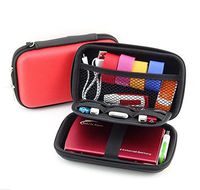 Mini Eva Semi Hard First Aid Kit Bag Emergency Thermometer Bandages Scissors Whistle Cover Case for Home Office Sport Travel Camping Hiking Workplace Outdoor (Red)