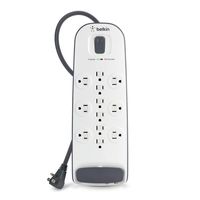 Belkin 12-Outlet Advanced Power Strip Surge Protector with 8-Foot Power Cord and Telephone / Coaxial Protection, 3996 Joules (BV112230-08)