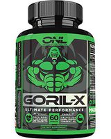 GORIL-X Men's Performance Pills - All Natural Enlargement Booster Increase Size, Strength, Energy, Testosterone & Endurance - 1000mg Enhancing Horny Goat Weed - 1 Month Supply