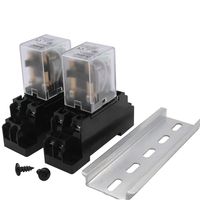 mxuteuk 2pcs HH52P DC 12V Coil 8 Pin 5A DPDT LED Indicator Electromagnetic Power Relay, with Base, with DIN Rail Slotted Aluminum，1 Years Warranty