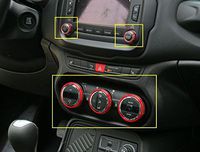 Highitem One Set of 3pcs Aluminum Car Air Conditioner + 2 pcs Audio Control Switch AC Knob Case for 2014Up Jeep Renegade