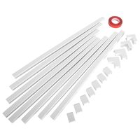 One-Cord Channel Cable Concealer - CMC-03 Cord Cover Cable Management System - 125" Cable Hider Raceway Kit for a Power Cord, Ethernet Cable, Speaker Wire - 8X L15.6in, W0.59in H0.39in, White (Renewed)