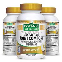 Botanic Choice Fast-Acting Joint Comfort with Natural Eggshell Membrane - Adult Daily Supplement - Delivers Beneficial Proteins to Support Joint Health and Flexibility 60 Capsules