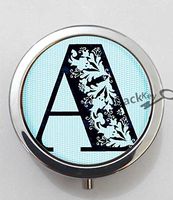 BlackKey Letter A Pattern 3-Compartment Decorative Pocket Gift Box Case Organizer for Pill, Color 1 -1085