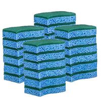 Elite Selection S-Shape Scrub Sponges – Non-Scratch Kitchen Sponges – Heavy Duty Cellulose Scrubbing Sponges for Kitchens, Bathrooms, Housework, and More - [Blue] - 24 Pack