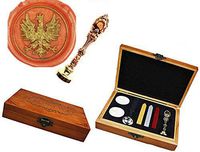 MNYR Vintage Phoenix Bird Decorative Luxury Wood Box Red Brass Metal Peacock Wedding Invitations Gift Cards Paper Stationary Envelope Seals Custom Wax Seal Sealing Stamp Sticks Melting Spoon Box Kit