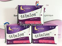 WinIon Anion Sanitary Napkins Overnight Pad (3 Packs x 8 Pads) by Winalite Love Moon