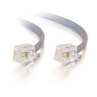 BoltLion BL-696911 25 Feet RJ12 Modular Premium Telephone Cable [Data, 6P6C, Straight] for Homes, Offices, Hotels or Schools - Silver, 2 Pack