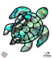 GT Graphics Sea Turtle Pearl Blue Green - 8" Vinyl Sticker - for Car Laptop I-Pad - Waterproof Decal