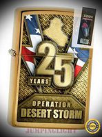 29177 Operation Desert Storm 25th Anniversary Brass Lighter with Flint Pack - Premium Lighter Fluid (Comes Unfilled) - Made in USA!