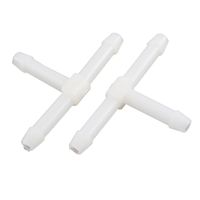 uxcell 2Pcs 3mm Plastic T Piece Connector Pipe Hose Water Tube White