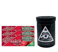 Herb Airtight Container Fresh Kettle with Juicy Jay's Raspberry 1.25 Flavored Hemp Rolling Papers 3 Count DC Crafts Nation- Illuminati
