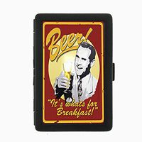 Perfection In Style Black Color Metal Cigarette Case Vintage Drinking Ads Design 008
