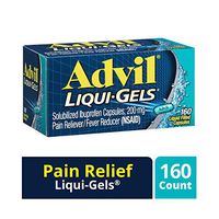 Advil Liqui-Gels Pain Reliever and Fever Reducer, Solubilized Ibuprofen 200mg, 160 Count, Liquid Fast Pain Relief