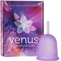 Venus Menstrual Cup – FDA Registered & 100% Medical Grade Silicone Reusable Period Cup – Unique Design to Ease Your Period Cycle – Eco-Friendly Tampon Alternative – Made in USA – Size Small – Purple