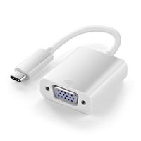 TNP USB Type C to VGA Adapter - USB-C 3.1 Male to VGA Female 1080P Video Adaptor Converter Cable Wire Cord Plug Connector (White)