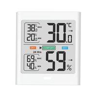 Nuanxingjiafang Indoor Thermometer and Hygrometer Digital Thermometer and Hygrometer, Intelligent Wave Backlight, Built-in Magnet Design for Refrigerator, Office, Wall, Desk Well Made