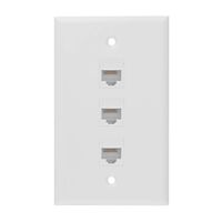 Ethernet Wall Plate, 3 Port Cat 6 RJ45 Keystone Female to Female Wall Plate Compatible with Cat7/6/6e/5/5e Ethernet Devices(2 x Screws Included)