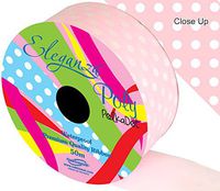 Eleganza Light Pink Polka Patterned Waterproof Poly Ribbon Roll - 50mm x 50m