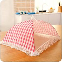 Sikye Food Cover,Fruit Umbrella Cover Mini Fly Mosquito Mesh Net Tent for Kitchen Picnic Barbecue Party (Pink)