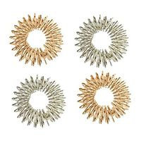 Artibetter 5pcs Finger Acupressure Massage Rings Chinese Medicine Acupressure Massage Rings (Silver+Golden)