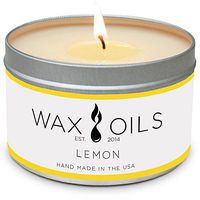 Wax and Oils Soy Wax Aromatherapy Scented Candles (Lemon) 8 Ounces. Single