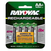 Rechargeable NiMH Batteries, AA, 1400 mA-h, 4/Pack (RAYNM7154OP)