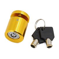uxcell Gold Tone Motorcycle Scooter Wheel Anti Thief Security Disk Lock with 2 Keys