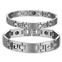 SunnyHouse His or Hers Matching Set Couple Titanium Magnetic Bangle Bracelet Anti-Fatigue Anti-Radiation in a Gift Box (His)