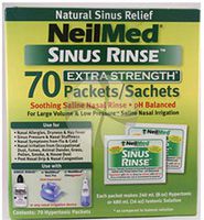 NeilMed's Sinus Rinse Extra Strength Pre-Mixed Hypertonic Packets, 70-Count Boxes - Pack of 2 (Packaging May Vary)