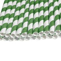 50 pcs Green Biodegradable Paper Drinking Straws Striped Birthday Wedding Party Good Quality Good Ideas for Deccoration
