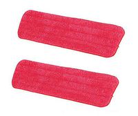 2Pcs Qingsun Microfiber Mop Head Refills 43x14.5cm​ Wet Dry Mop Microfiber Cleaning Pads for Commercial Microfiber Mops (Red)