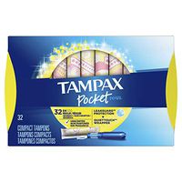 Tampax Pocket Pearl Plastic Tampons, Regular Absorbency, Unscented, 32 Count, Pack of 3