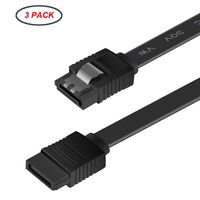 SATA Cable III, BENFEI 3 Pack SATA Cable III 6Gbps Straight HDD SDD Data Cable with Locking Latch 18 Inch Compatible for SATA HDD, SSD, CD Driver, CD Writer - Black