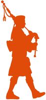 hBARSCI Bagpipes Player Vinyl Decal - 5 Inches - for Cars, Trucks, Windows, Laptops, Tablets, Outdoor-Grade 2.5mil Thick Vinyl - Orange