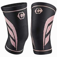 CAMBIVO 2 Pack Knee Brace, Knee Compression Sleeve Support for Men and Women, Running, Hiking, Arthritis, ACL, Meniscus Tear, Sports, Home Gym (X-Large, Rose)